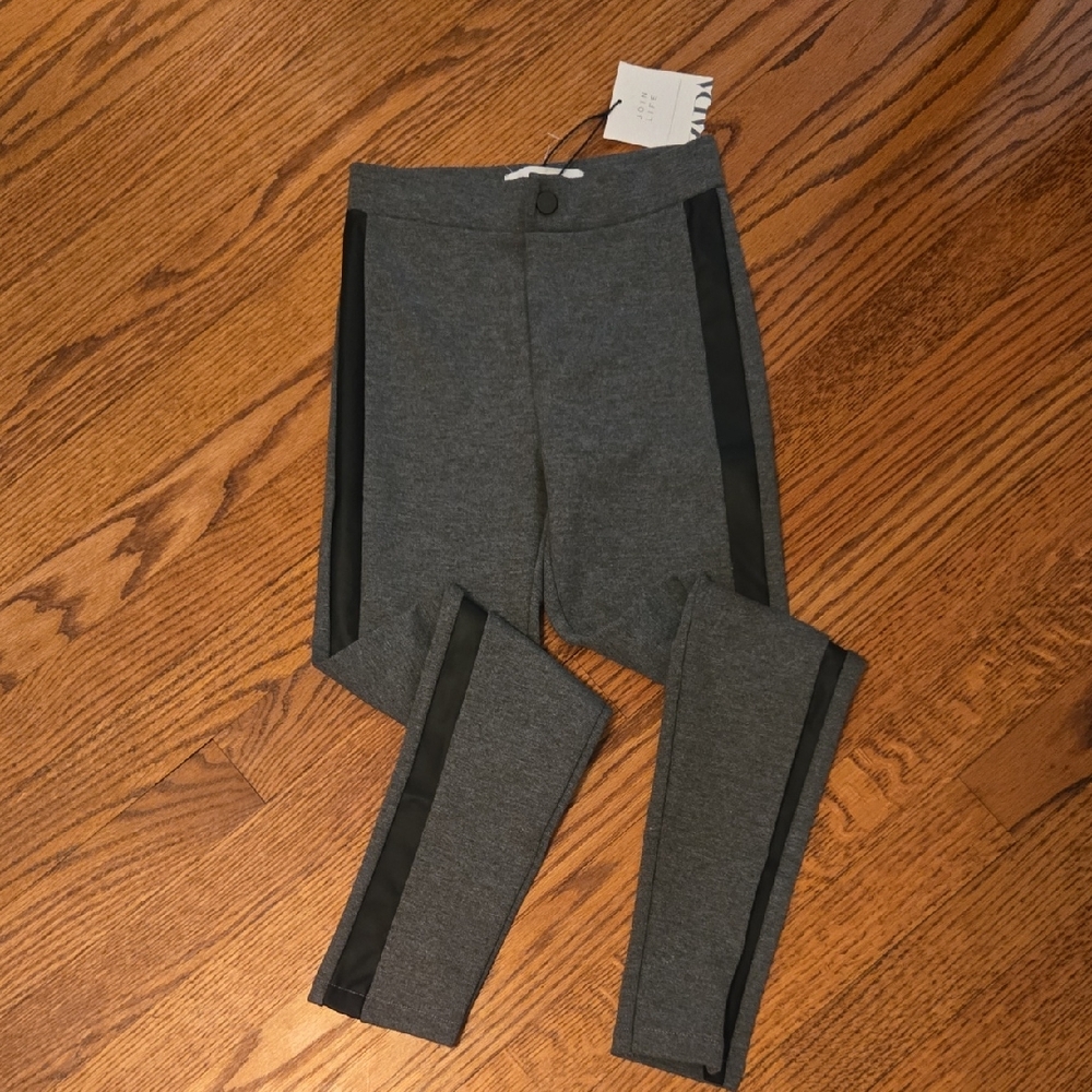Zara Gray and Black Leggings High-Rise Stretchy